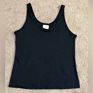 Calvin Klein Tank Women Size Large Black Scoop Neck Long Tunic Top Soft